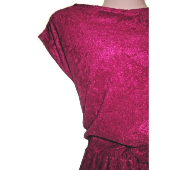 vintage berry velour maxi dress size small disco - Picture 3 of 5